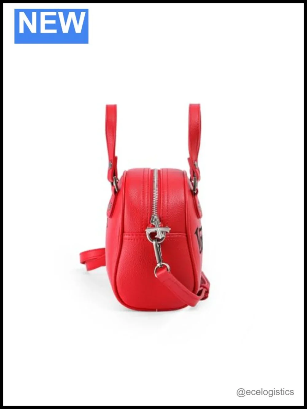Vegan Leather Bowler Bag with Crossbody Strap and Top Handles